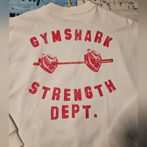 Gymshark Cream Sweatshirt with Red Print